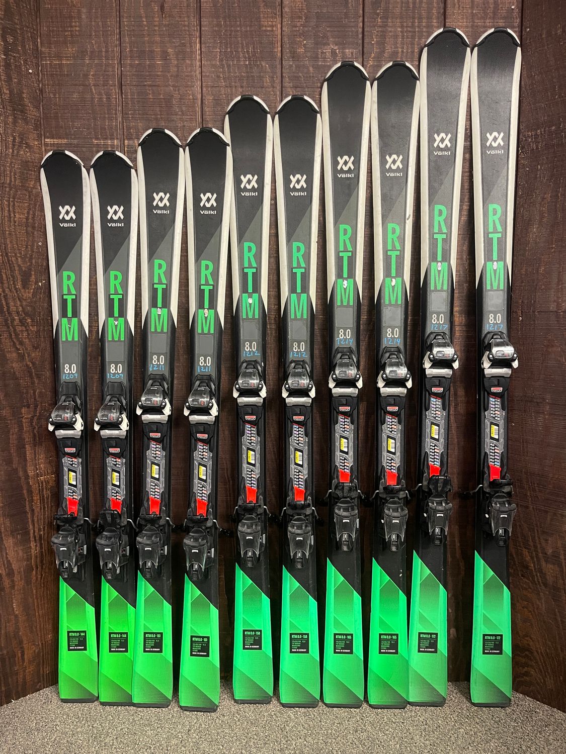 Used Volkl RTM 8.0 Skis + FDT10 GW Adjustable Bindings