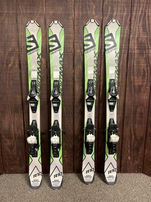 Used Salomon Short Max Skis + L10 Bindings, 120cm
