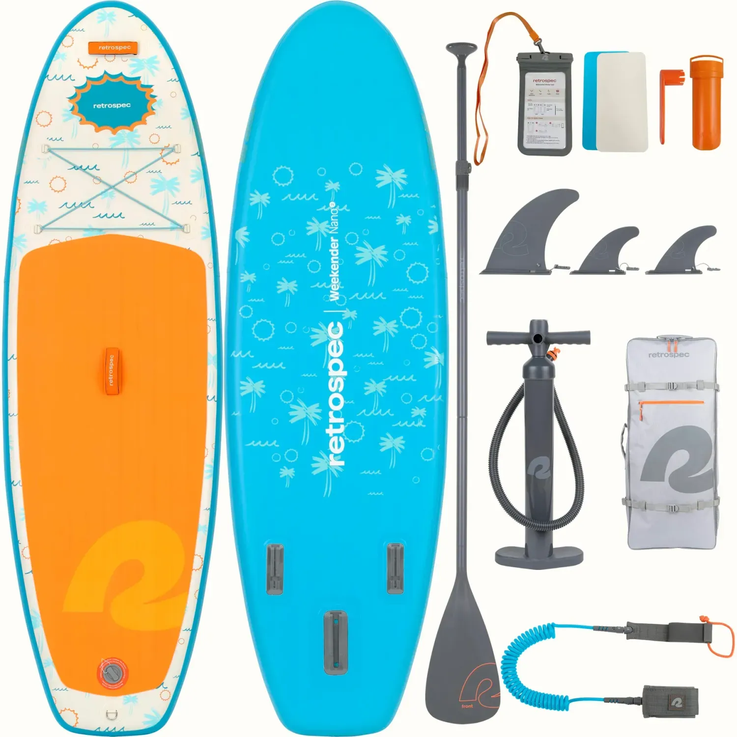 NEW Retrospec Weekender Summer Punch 2 iSUP Kit  8', Surfer Blue