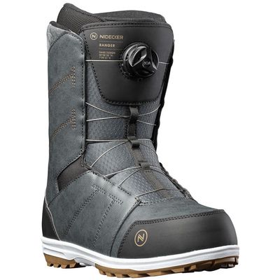 Used 2023 Nidecker Ranger Boa Snowboard Boots Gray Size 9.5 Men's