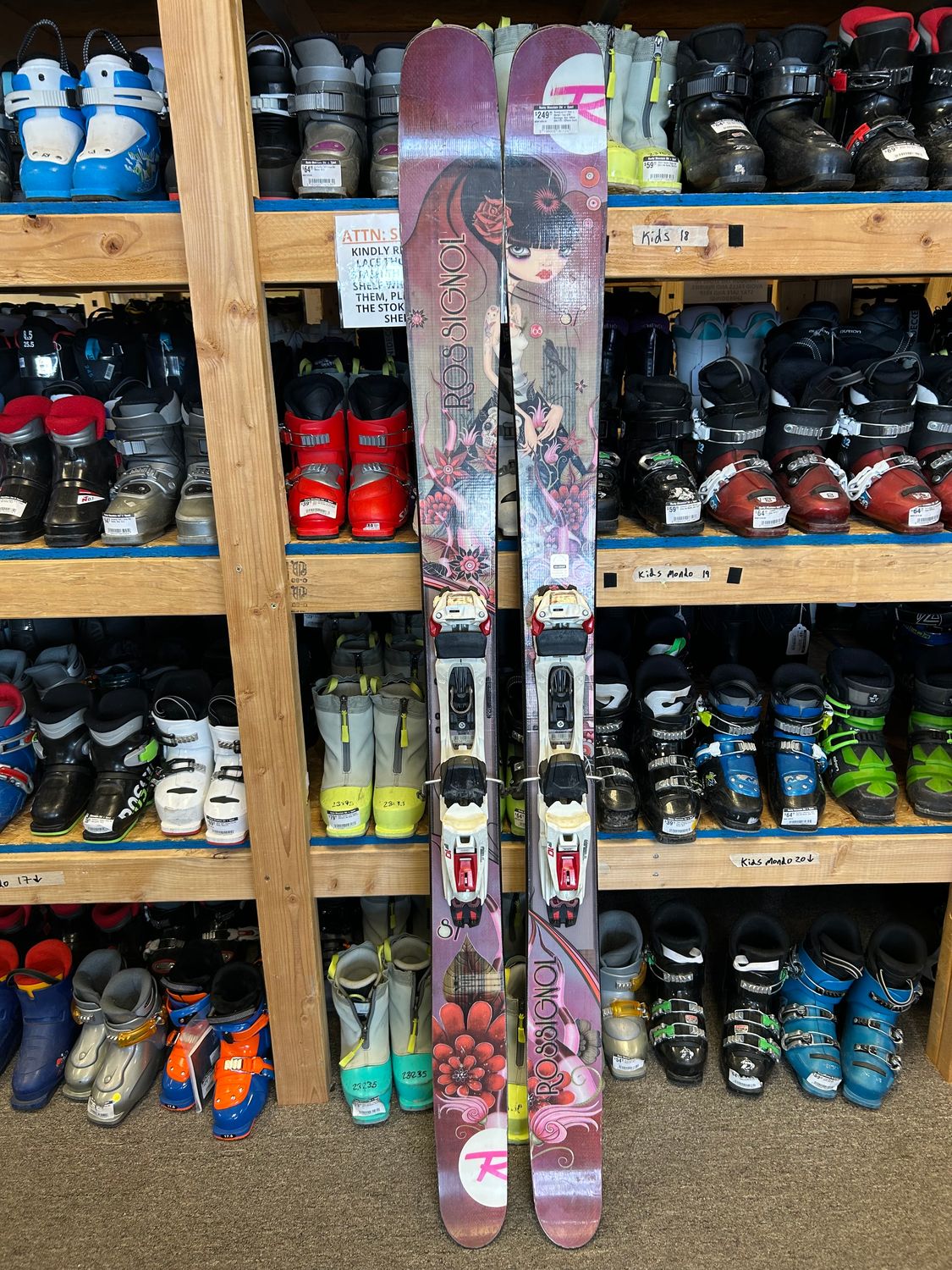 Rossignol S7 Skis + Marker Tour S/M Bindings, Size 168cm (fits 270-320mm boot)