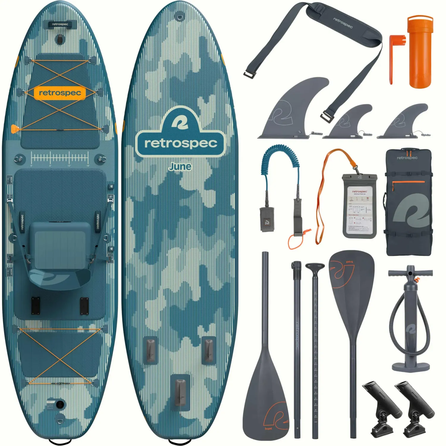 Retrospec June iSUP Kayak Hybrid Inflatable Paddleboard - 11'6'' - River Rock Retrospec June iSUP Kayak Hybrid Inflatable Paddleboard - 11'6'' - River Rock