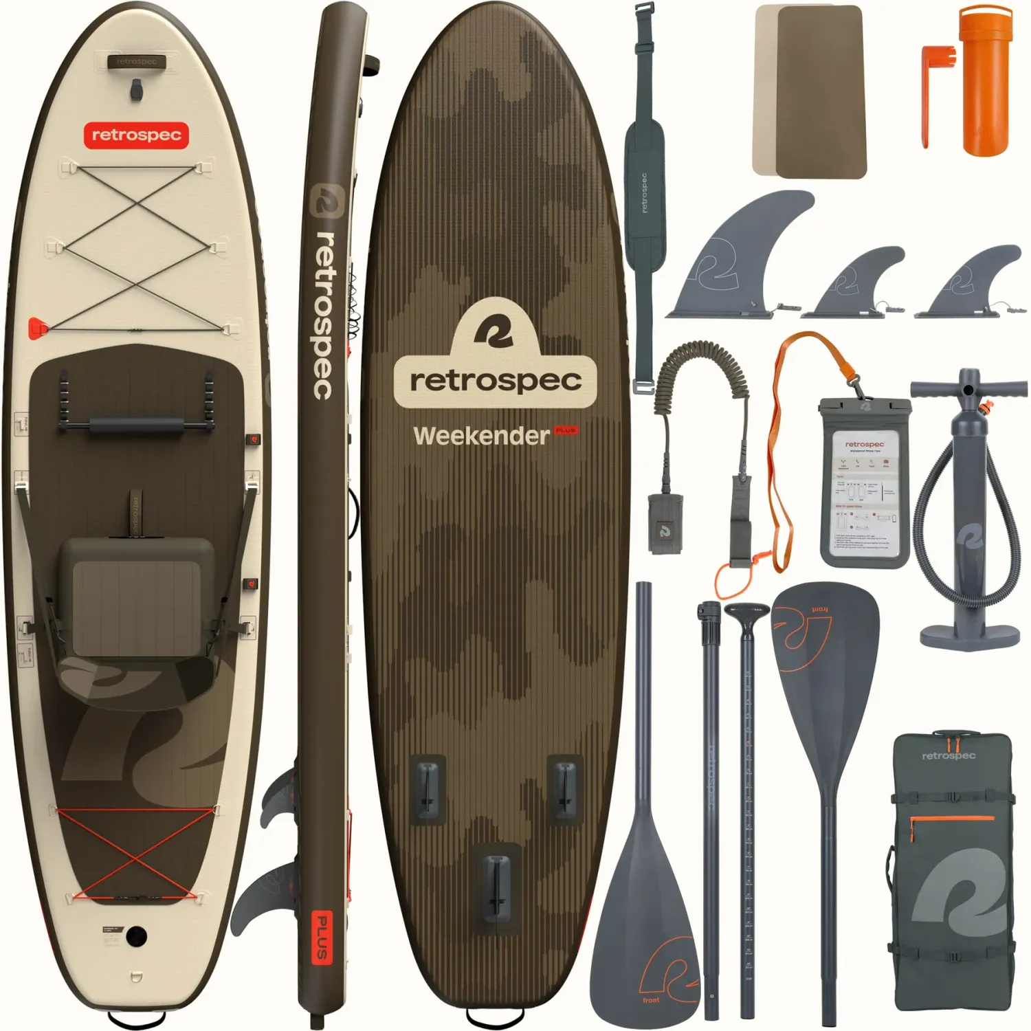 Retrospec Weekender Plus iSUP Kayak Hybrid - 10'6'' (River Ripple, Bonsai Camo), Style: Bonsai Camo