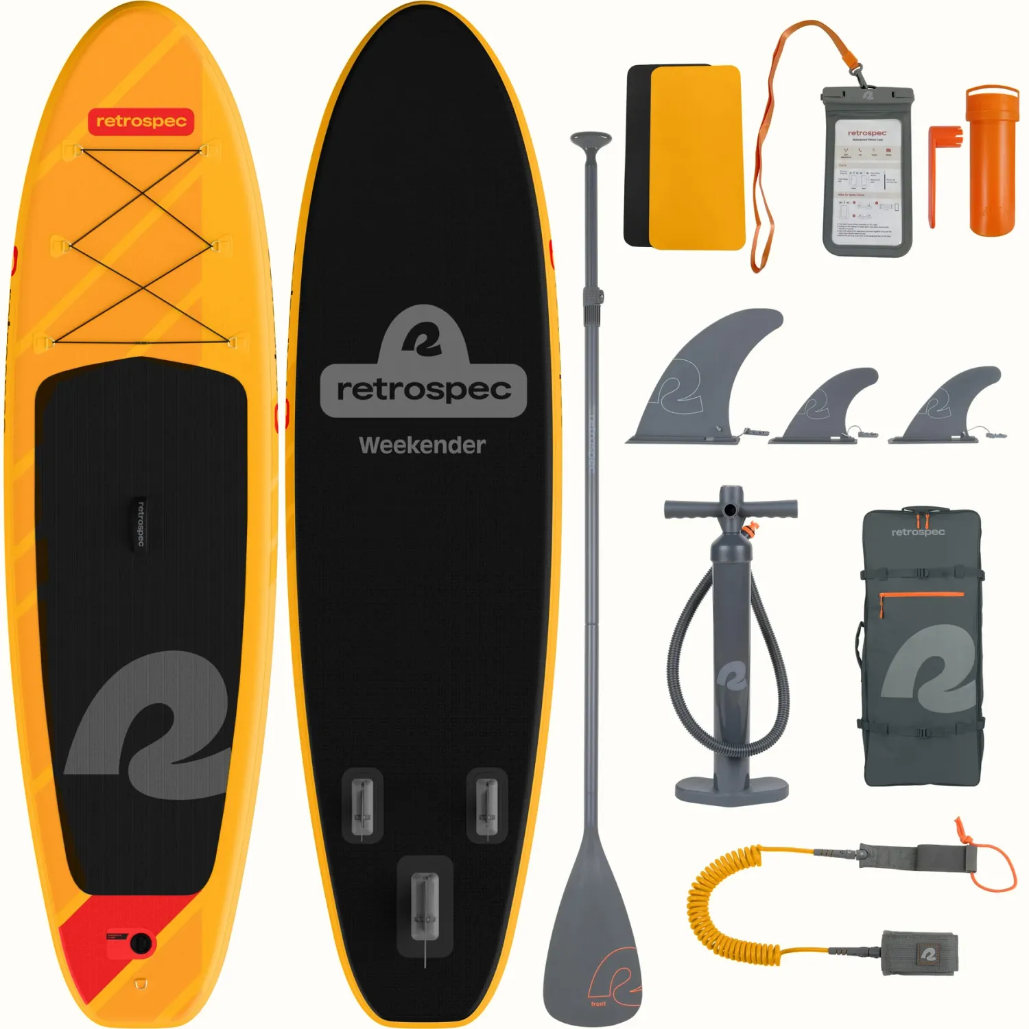 Retrospec Weekender Inflatable Stand Up Paddle Board 10’6” (Sunglow, Navy Zion, Seafoam Ripple), Style: Sunglow