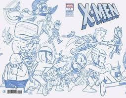 X-Men #14 Chris Giarrusso Marvel Universe Connecting Blue Line Sketch Wrap 1:50 Variant G