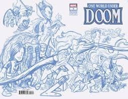 One World Under Doom #3 Chris Giarrusso Marvel Universe Connecting Blue Line Sketch Wrap 1:50 Variant H