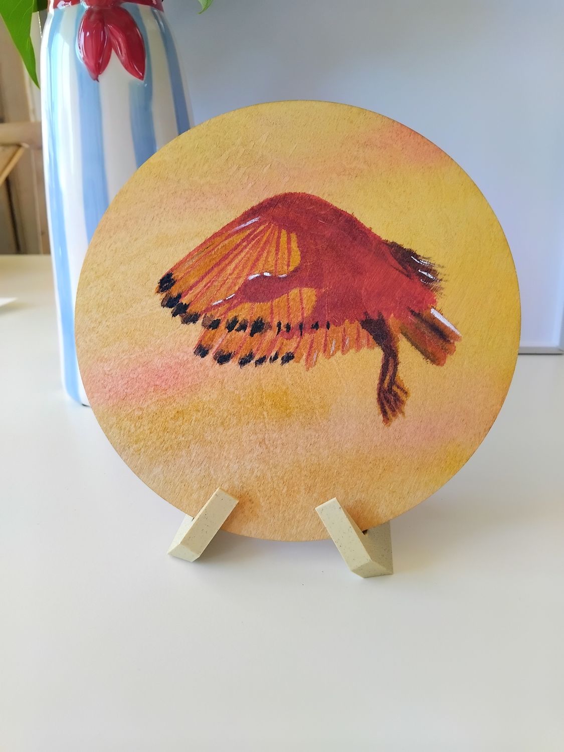 Schilderij van kraanvogel