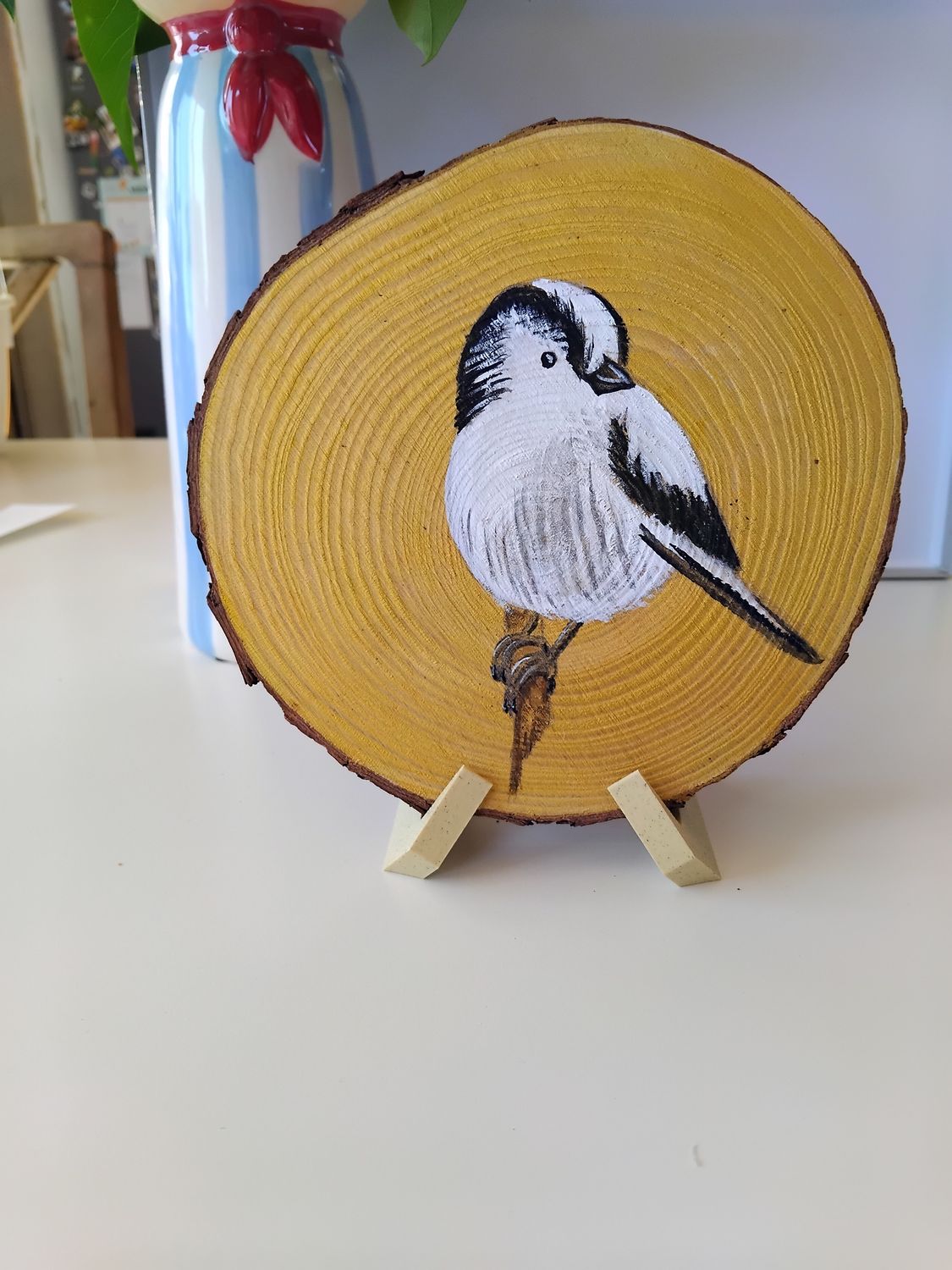 Schilderij van staartmeesje