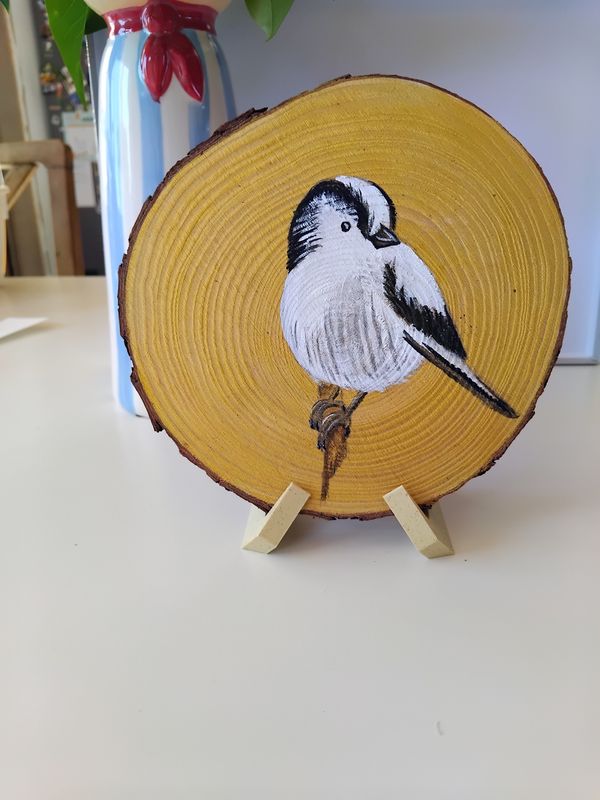 Schilderij van staartmeesje