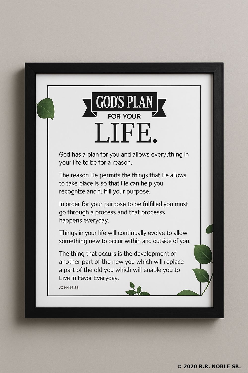 GOD&#39;S PLAN FOR YOUR LIFE