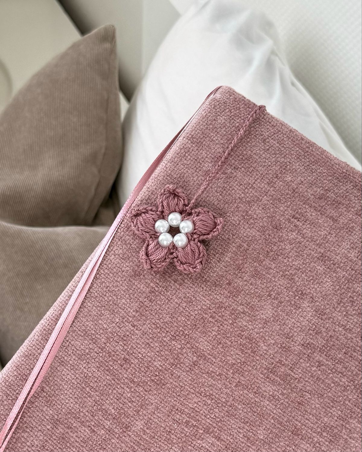 Marque pages crochet - Taupe
