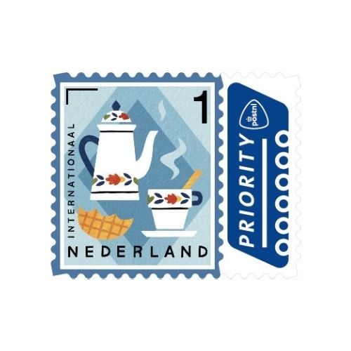 Postzegels 50-100 Gram Internationaal | Zegel waarde €6,00 op zelfklevende sticker
