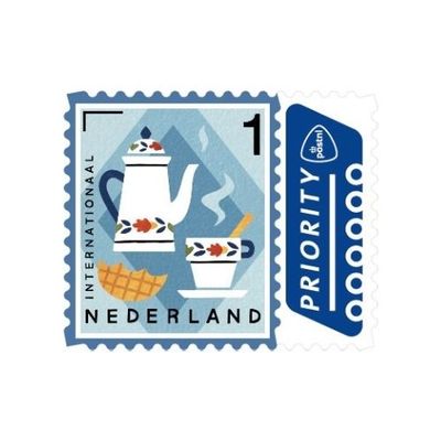 Postzegels 50-100 Gram Internationaal | Zegel waarde €6,00 op zelfklevende sticker