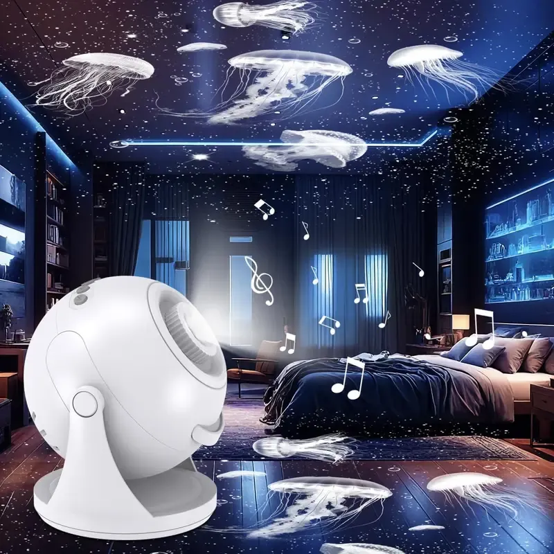 Portable White Noise Sound Machine with Galaxy Projector ，HD Star Projector Night Light Sleep with 30 Non-looping Soothing Nature Sound,Timer，Gift
