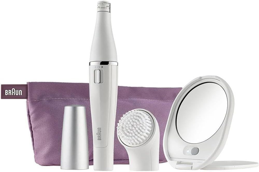 Braun FaceSpa Premium Edition SE830 Face Epilator with Facial Cleansing Brush and Lighted Mirror