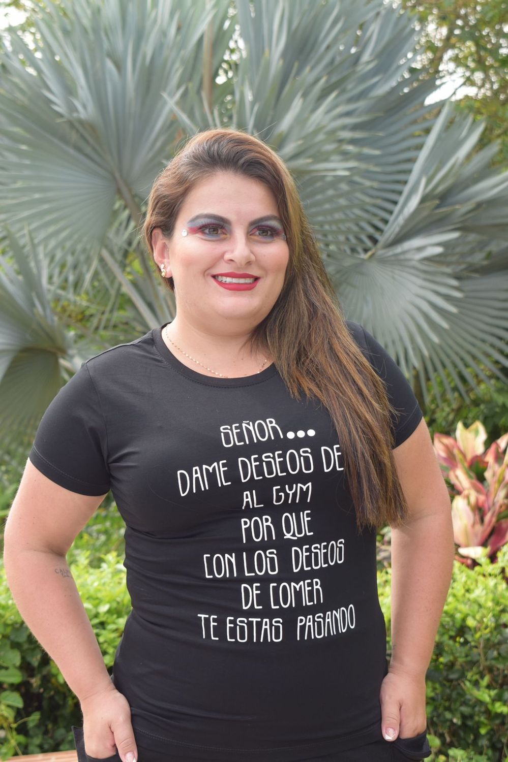Camiseta “Señor… dame deseos de ir al gym porque con los deseos de comer te estás pasando”