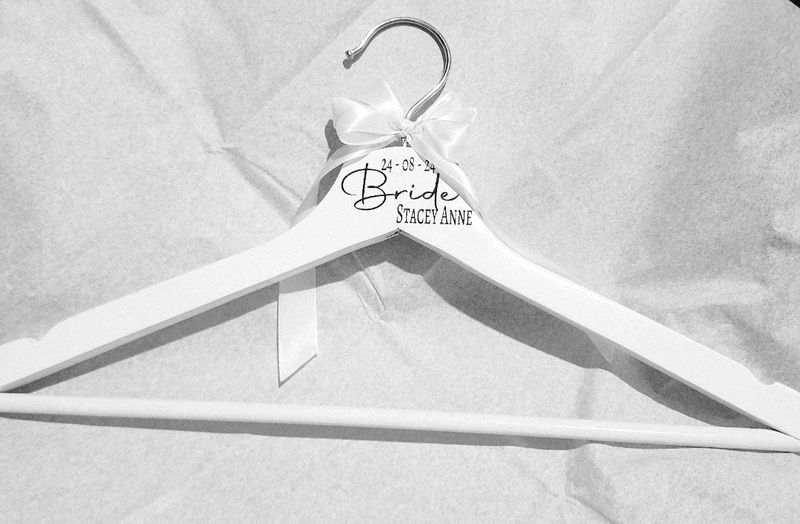 Personalized White Bride Engraved Hangers
