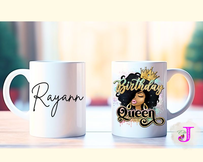Birthday Queen – 15oz White Ceramic Mug / Every queen deserves a royal sip on her birthday day.