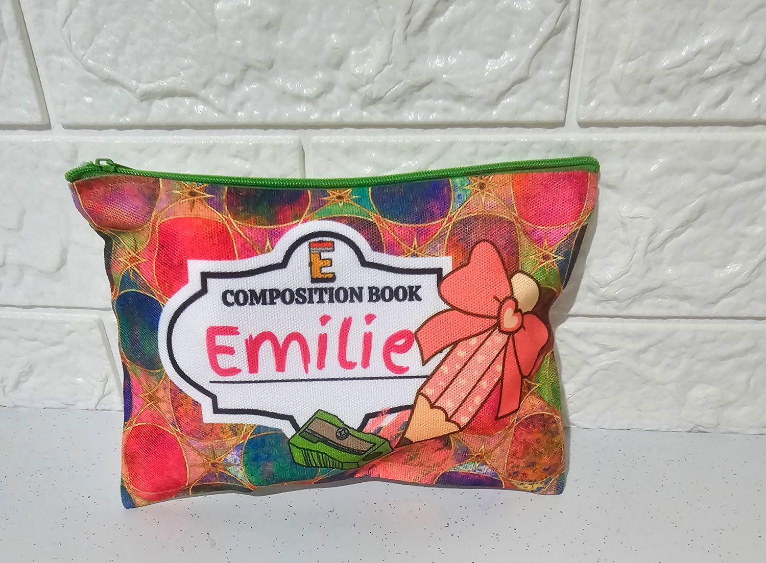Back to School Pencil Case COLORS (One Side Only)