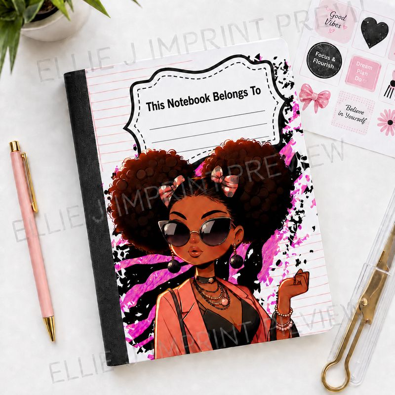 Pretty &amp; Confident Printable Notebook Cover – Digital Download