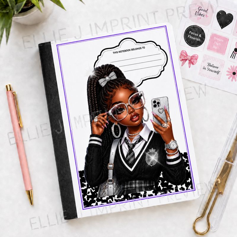 Bling Girl Notebook Cover – Digital Download