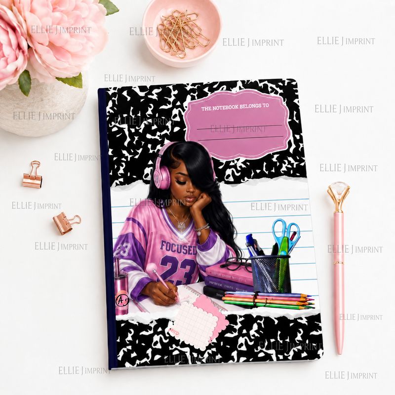STUDY GIRL Printable Notebook Cover – Digital Download