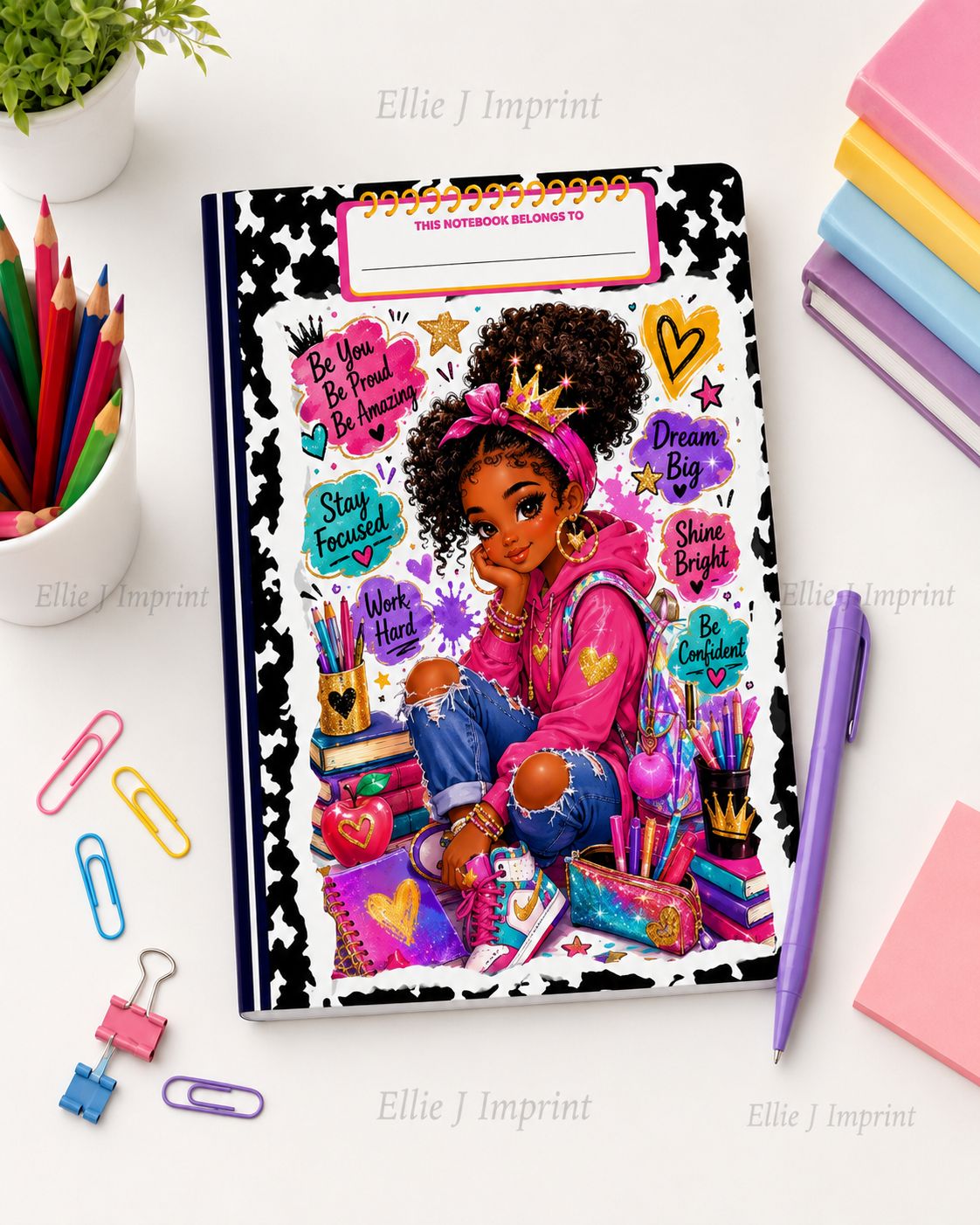motivational Girl Notebook Cover – Digital Download