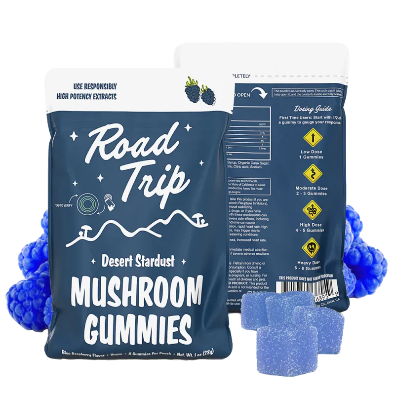 Desert Stardust Mushroom Gummies – Blue Raspberry