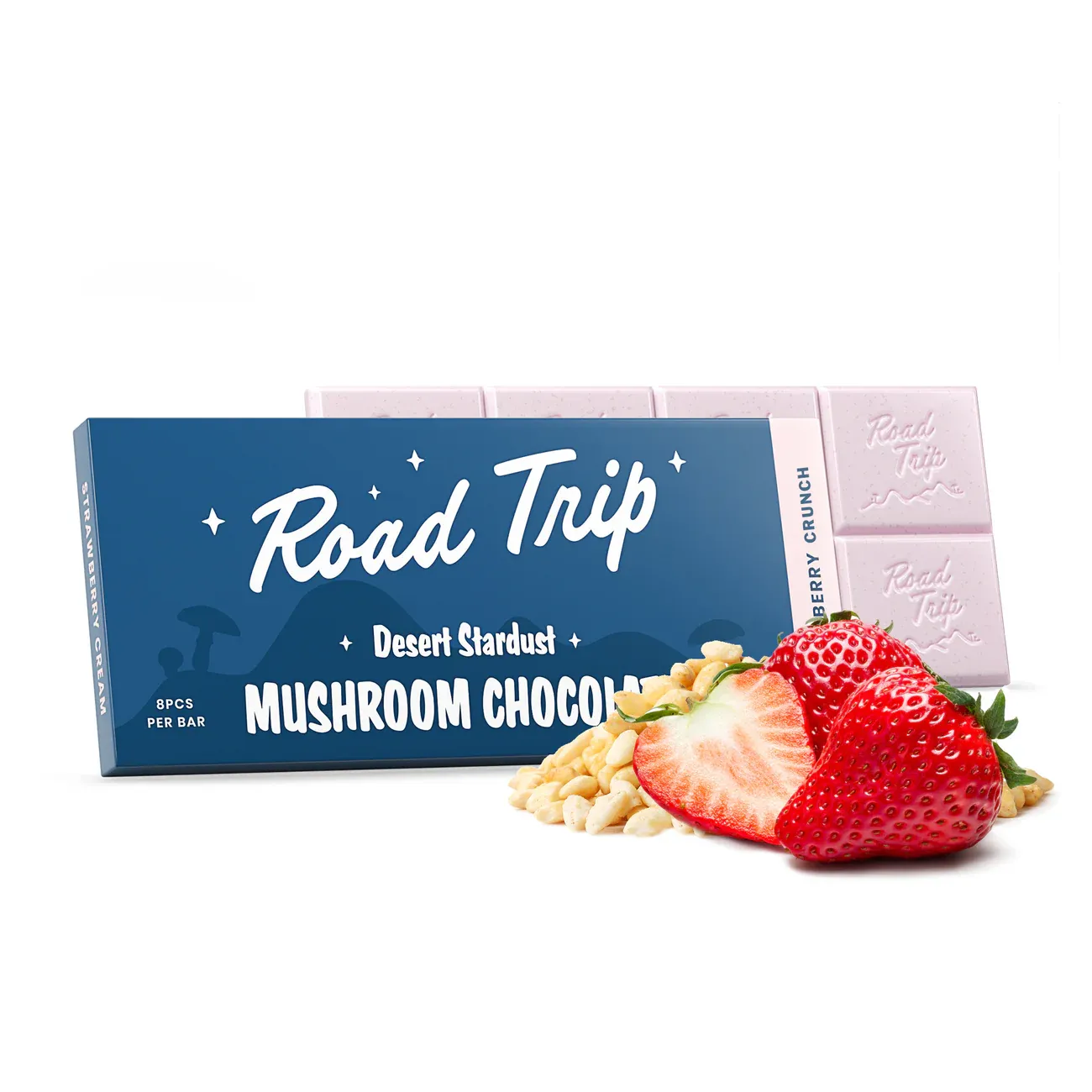 Desert Stardust Magic Mushroom Chocolate Bar – Strawberry Crunch