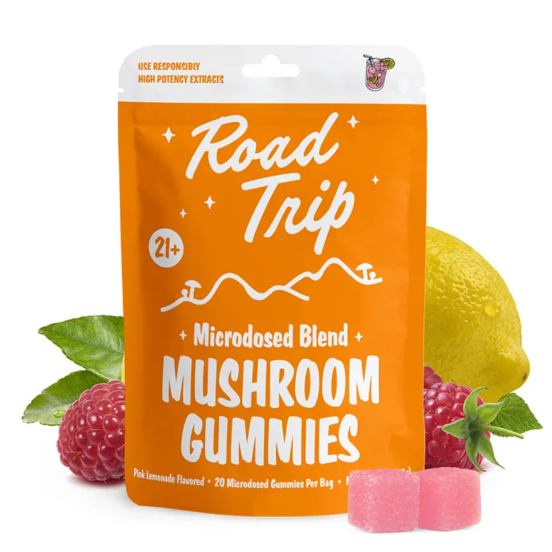 Road Trip – Microdosed Gummies + Functional Mushrooms Pink Lemonade