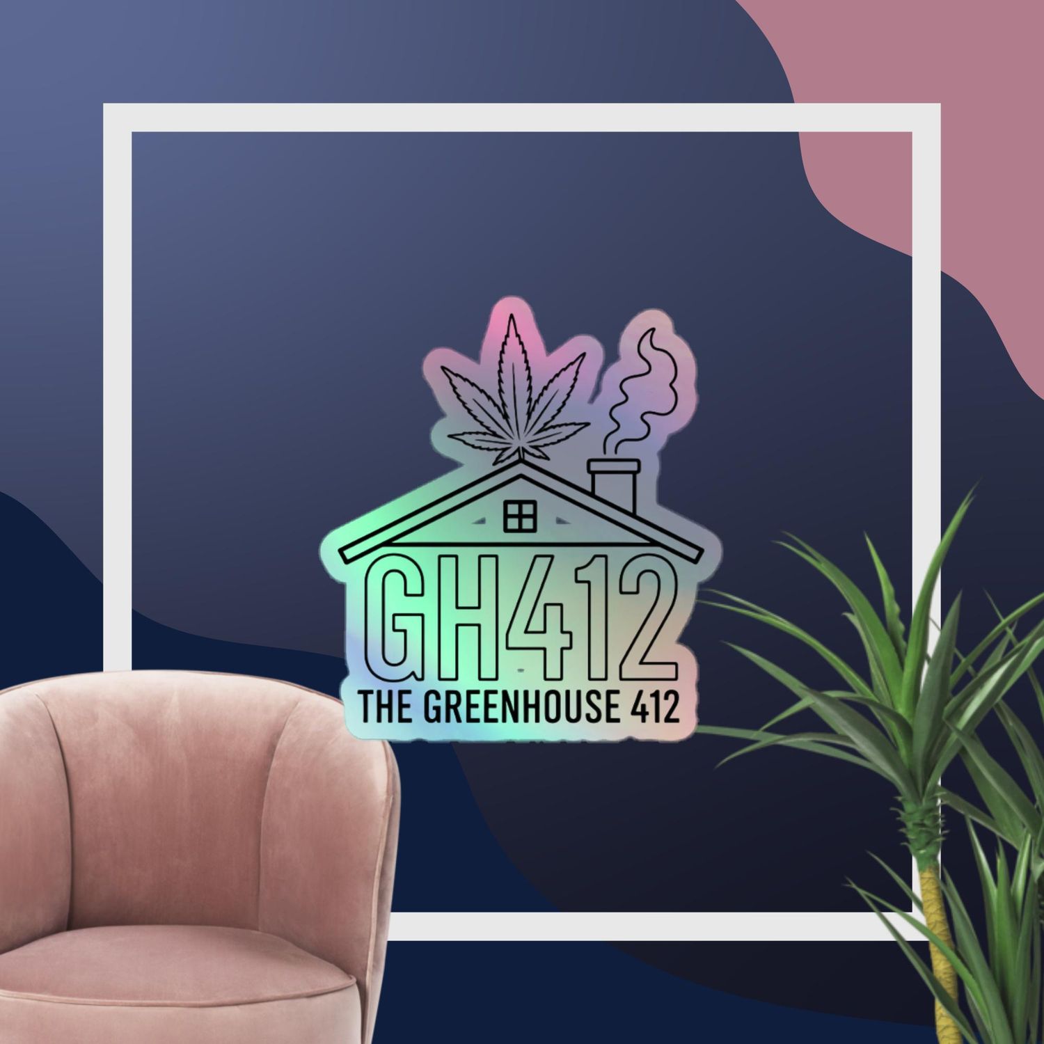 GH Logo Holographic Stickers