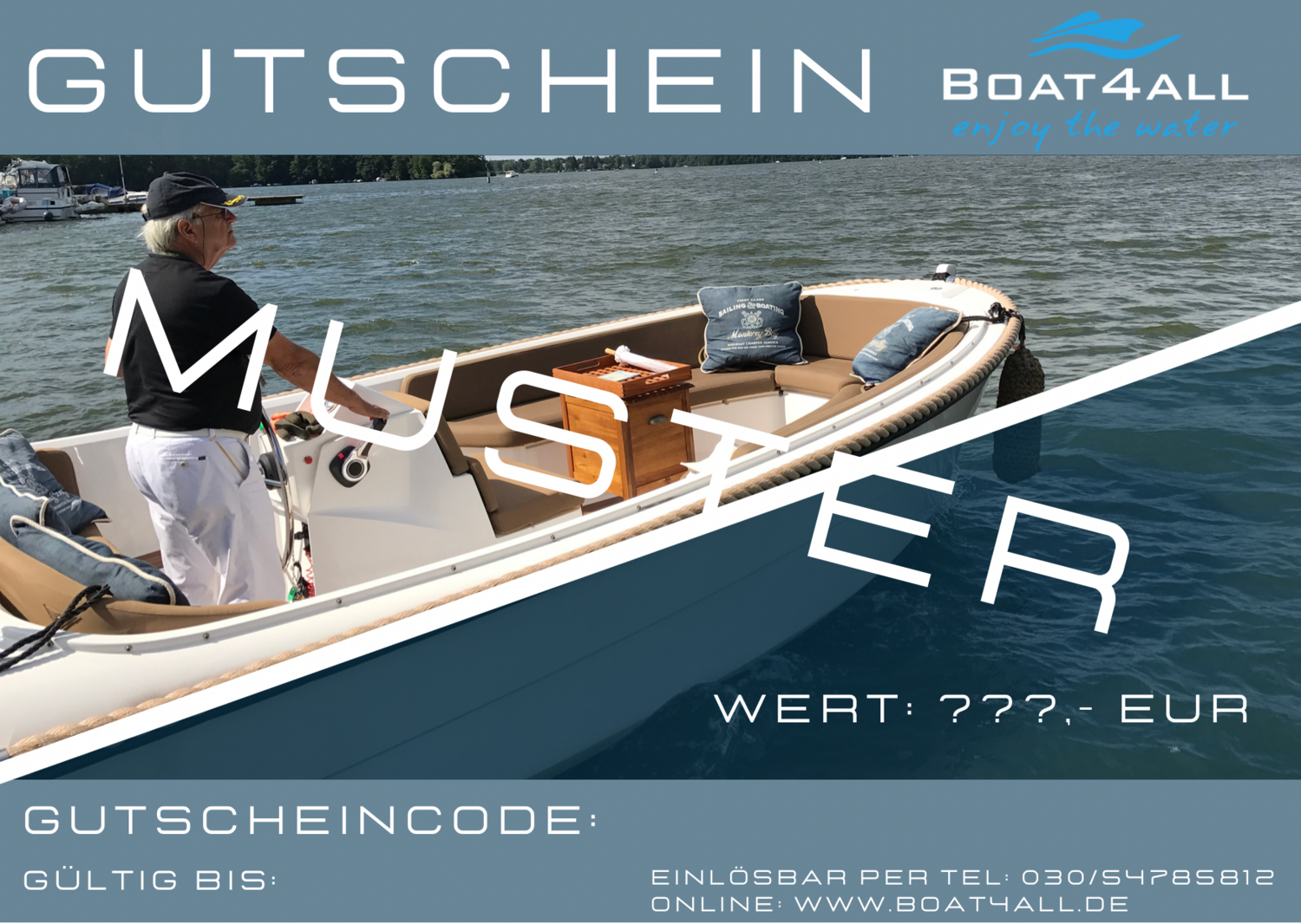 Geschenk Gutschein Bootsverleih Boat4All