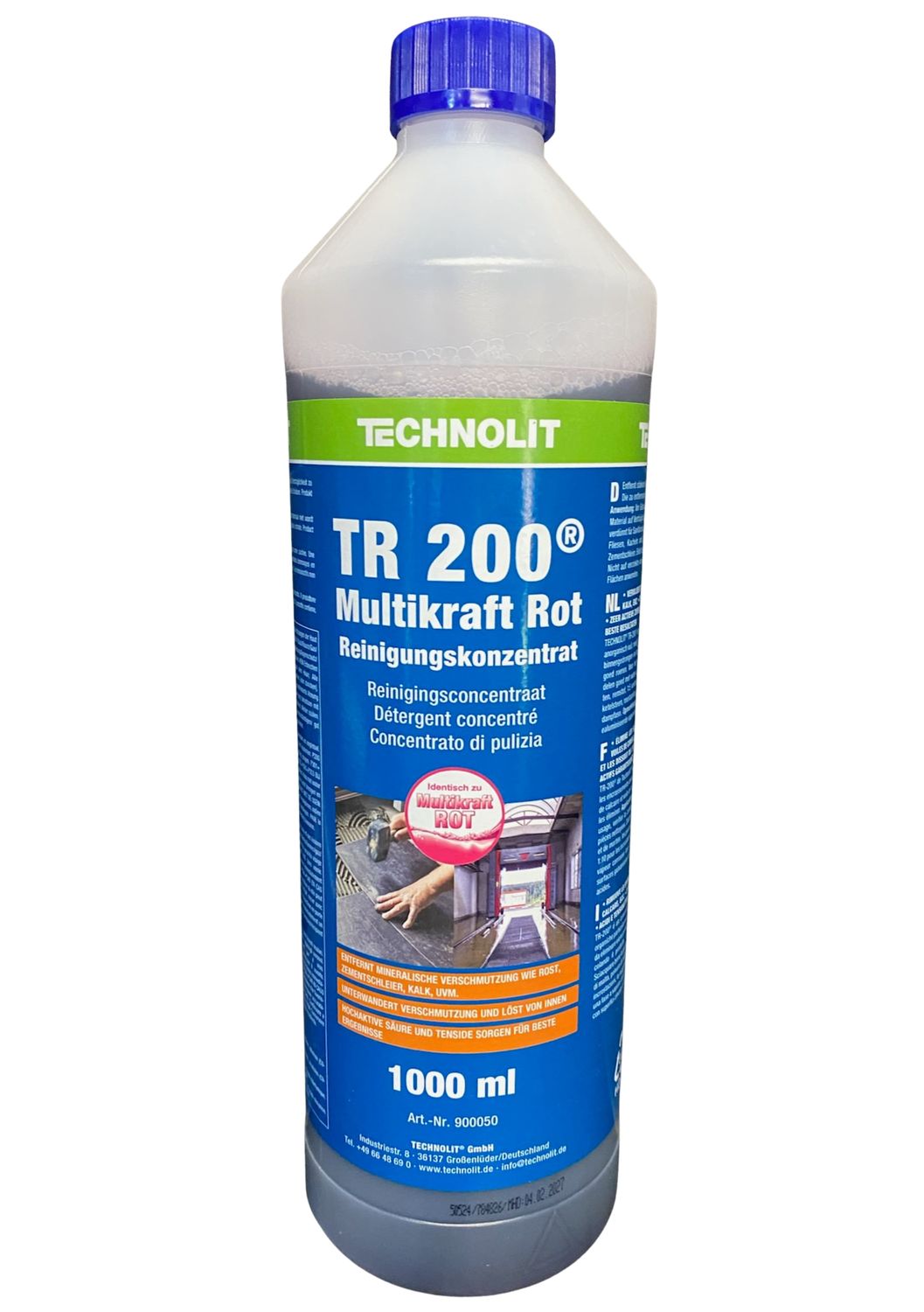 TR200 Reinigungskonzentrat - Multikraft Rot (1 Liter) für extreme Verschmutzung