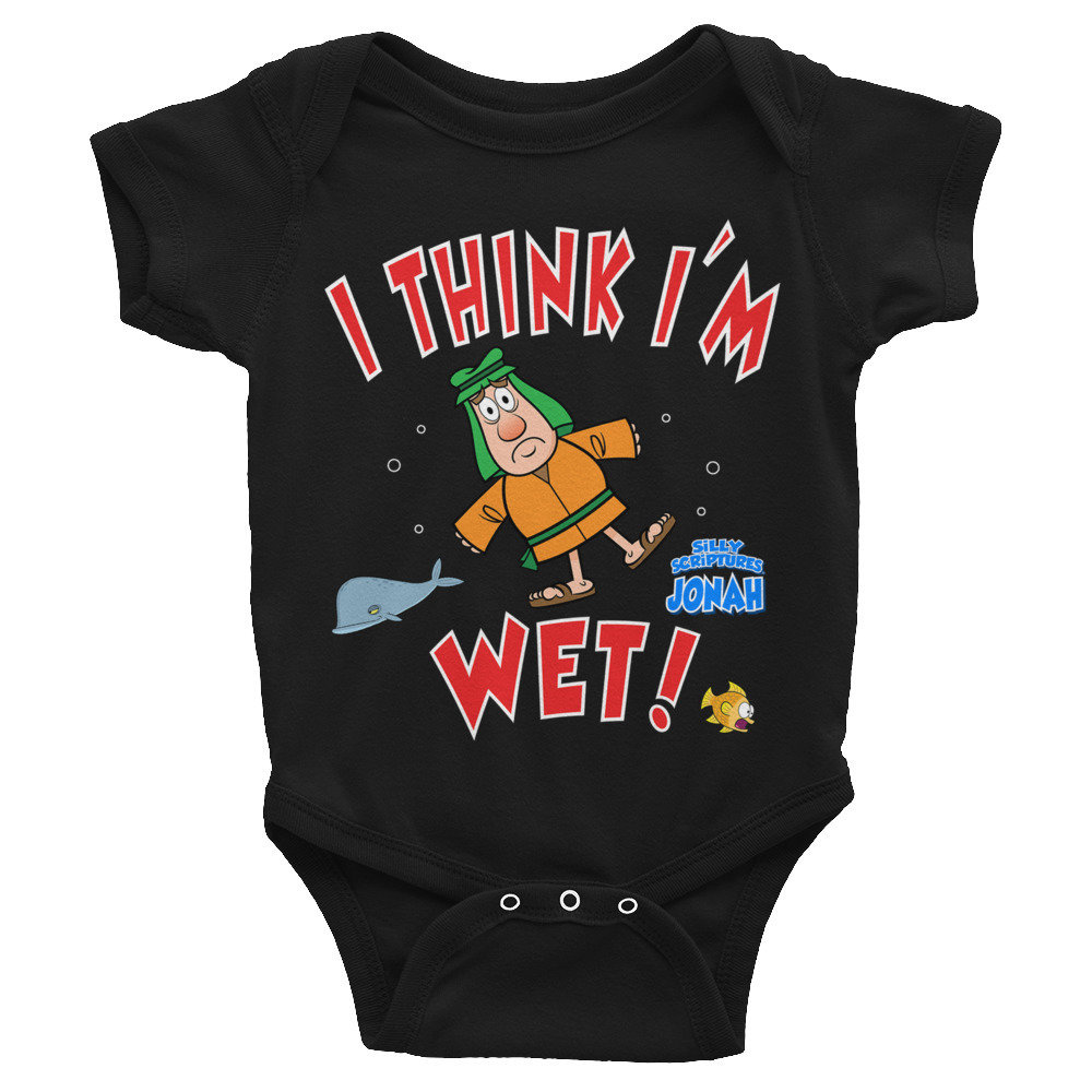 Jonah &quot;I Think I&#39;m Wet&quot; Infant Bodysuit, Primary color: Black, Size: 6M