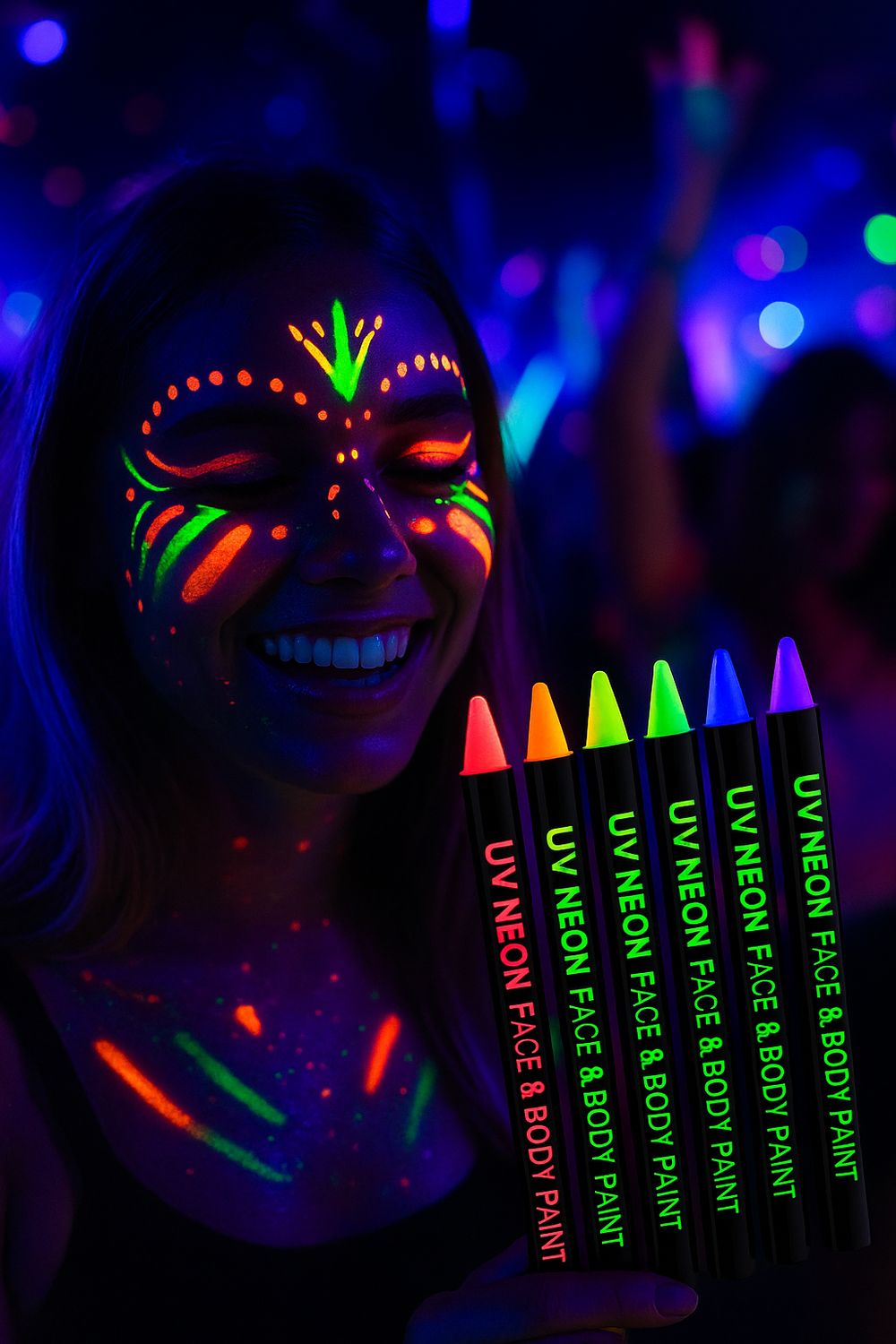 UV Neon Face Paint Set – Farben für dein Festival-Glow-Up