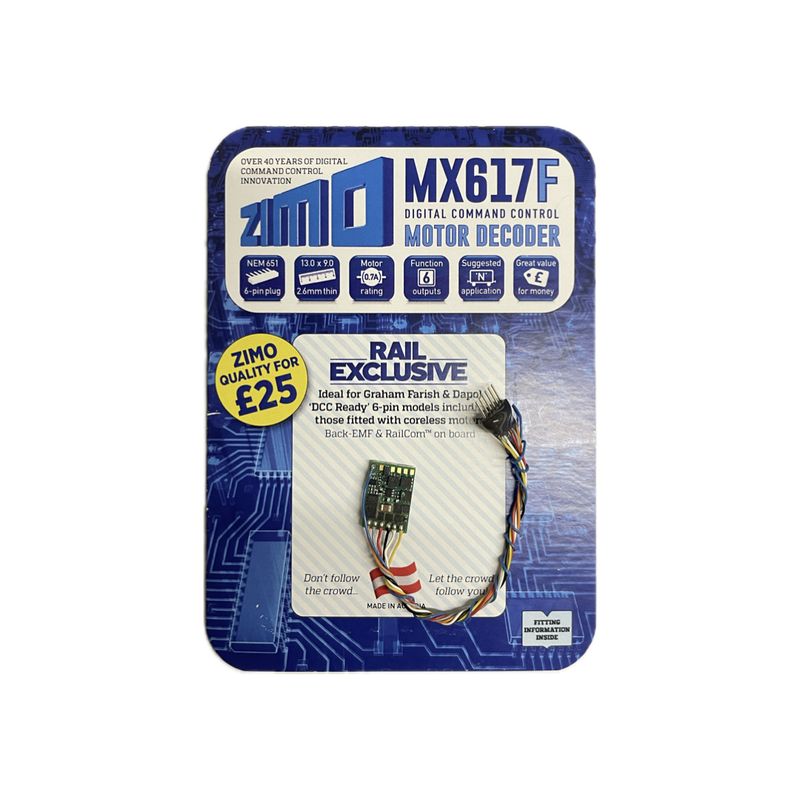 Zimo MX617F 6 Pin Wired Motor Decoder