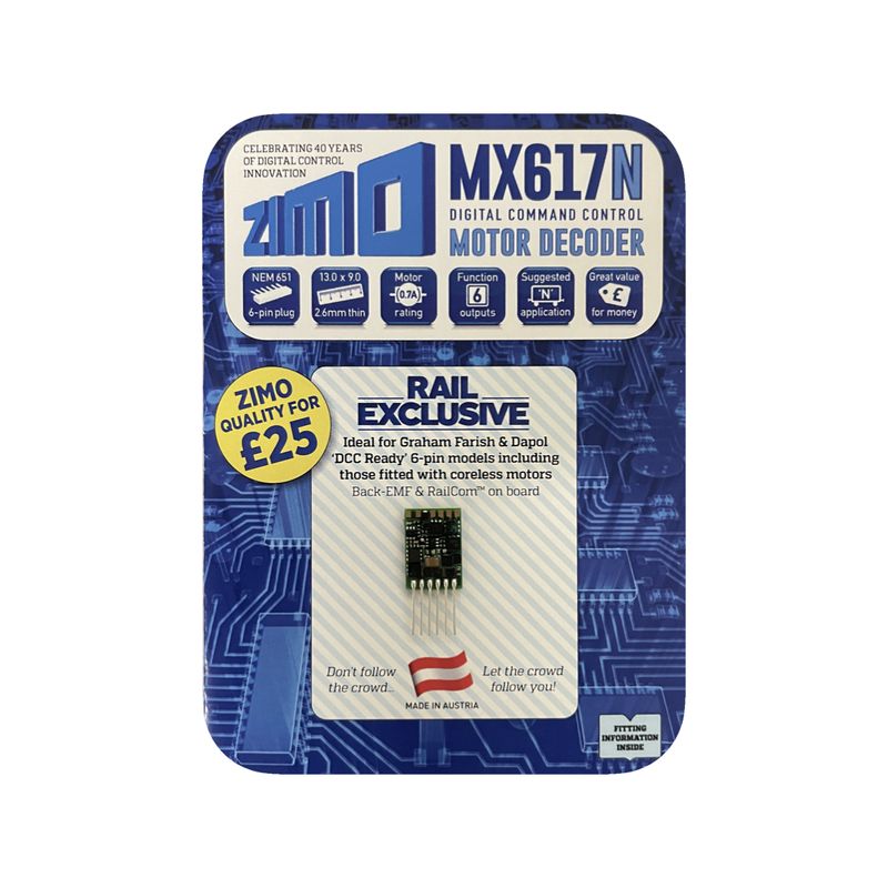 Zimo MX617N 6 Pin Direct Motor Decoder