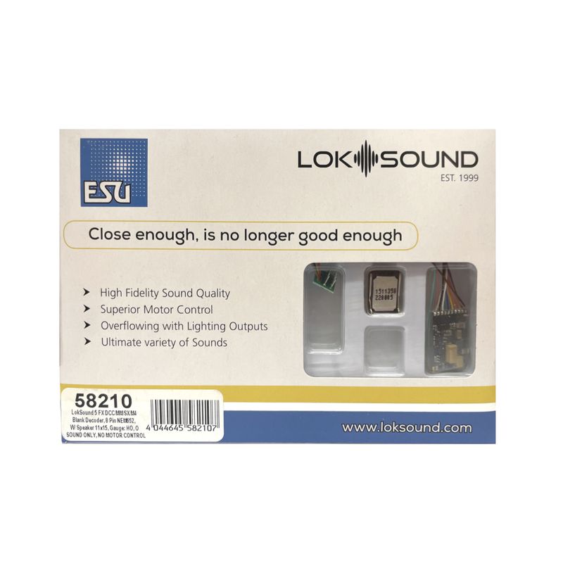 ESU 58210 LokSound  V5 FX 8 Pin Sound Decoder (No Motor Control)