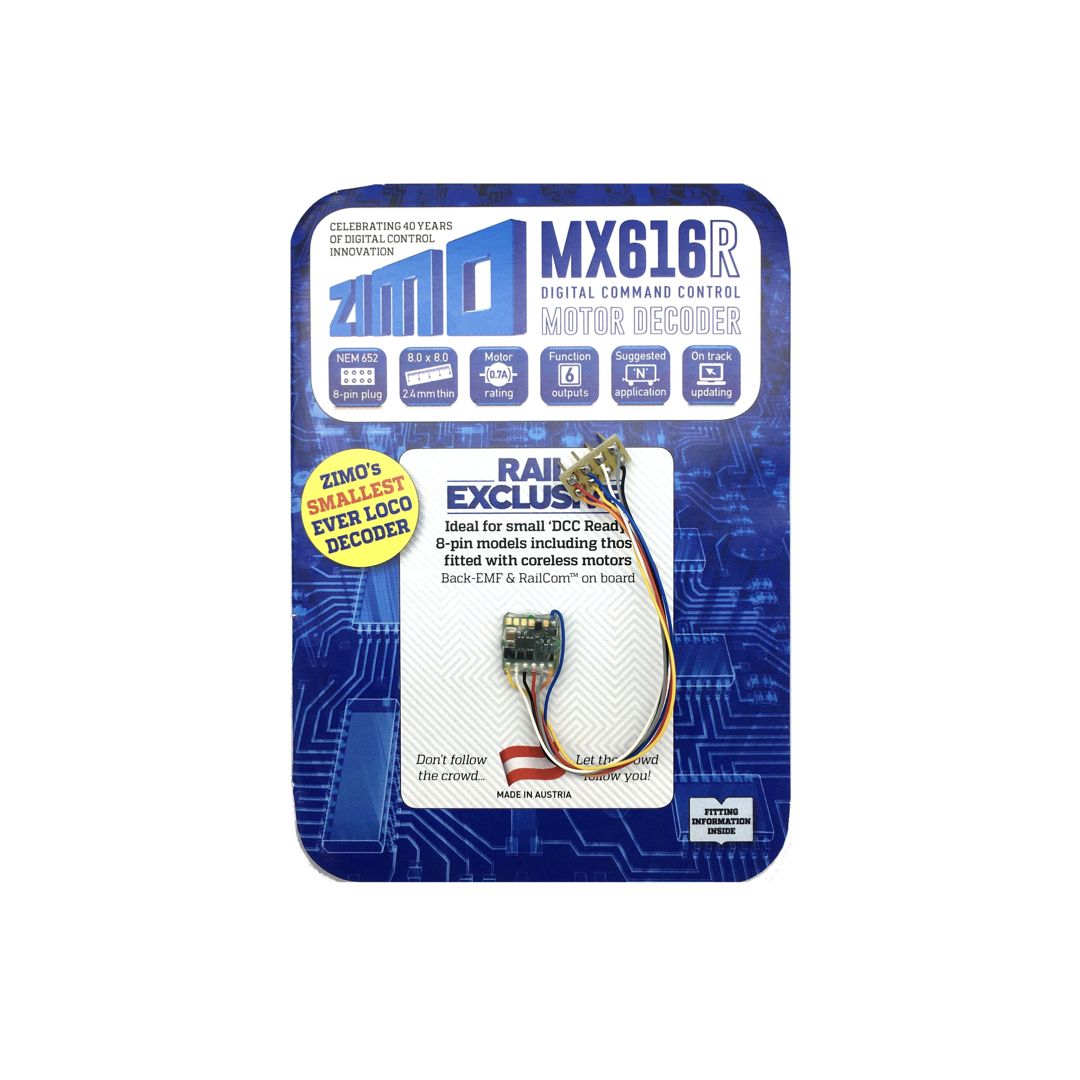 Zimo MX616R Motor Decoder 8 Pin Wired