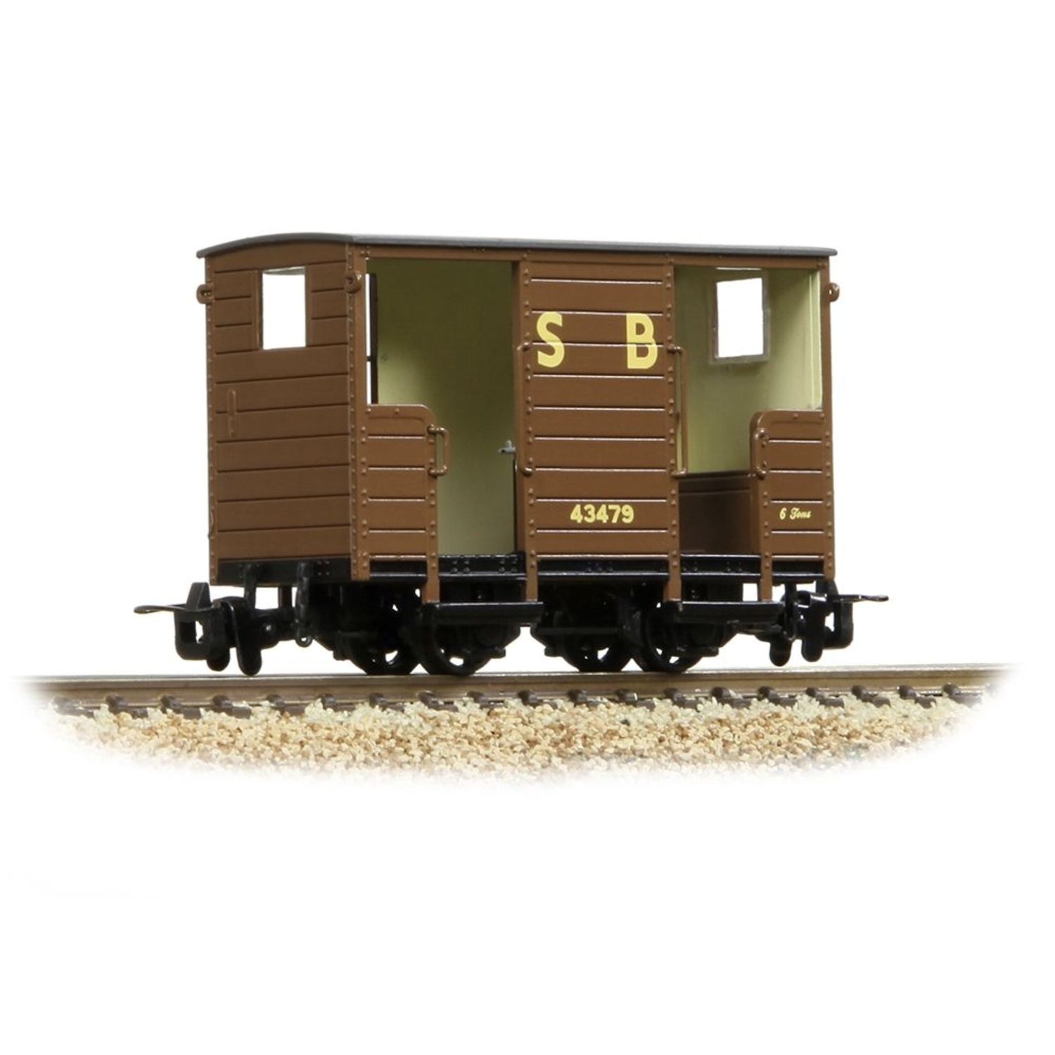 393-101A OO9 RNAD Open-End Brake Van Statfold Barn Railway Brown