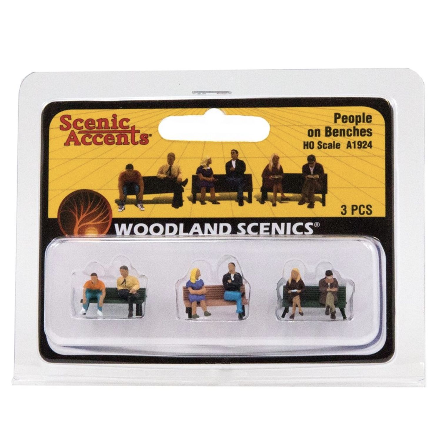A1924 People on Benches HO Scale