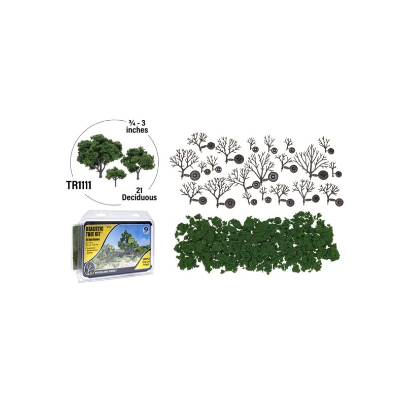 TR1111 Medium Green Deciduous Trees (21/Kit)