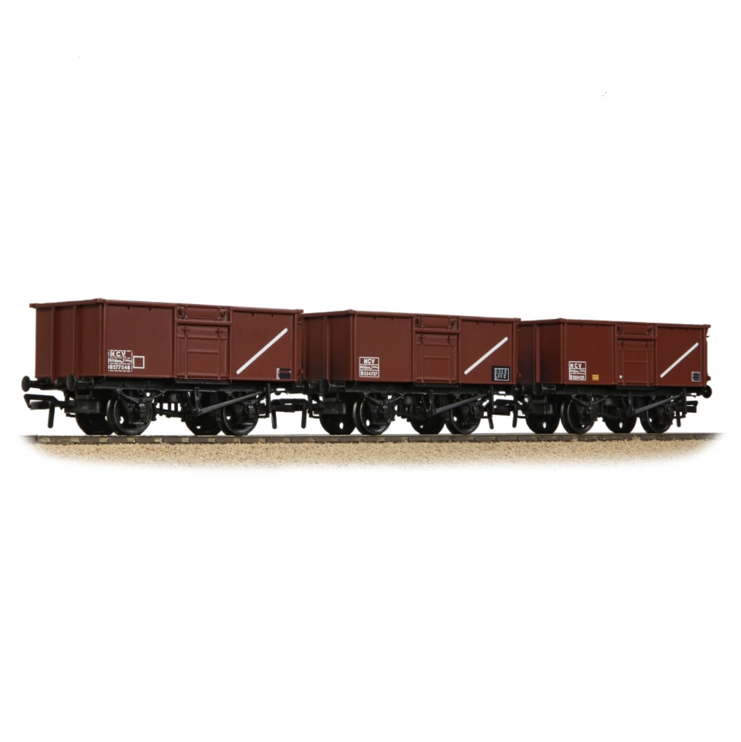 37-238A OO Gauge BR 16T Steel Mineral Top Flap Doors 3-Wagon Pack BR Bauxite (TOPS)