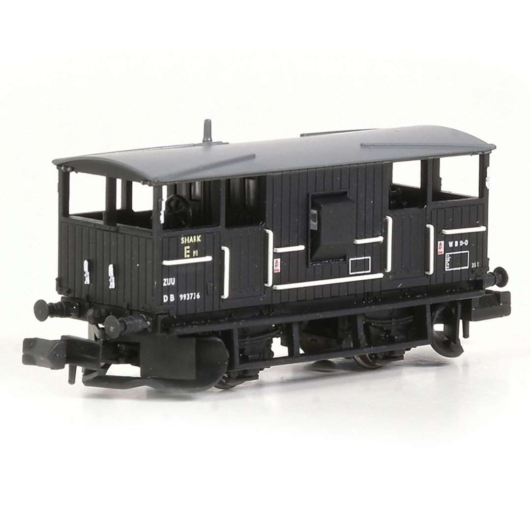 EFE Rail N Gauge BR 20T &#39;Shark&#39; Ballast Plough Brake Van BR Departmental Black