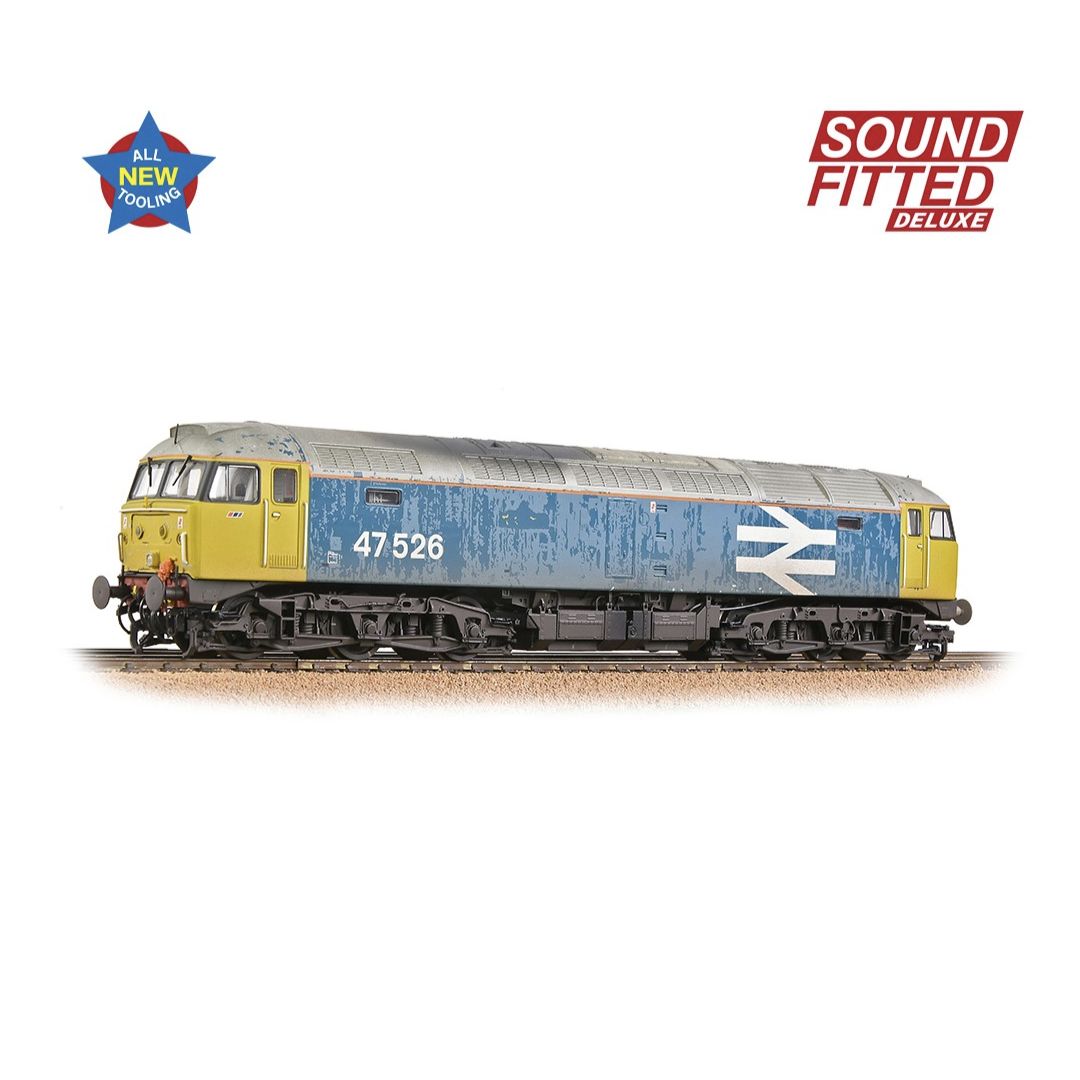 35-421SFX Bachmann OO Gauge Class 47/4 47526 BR Blue (Large Logo) Weathered