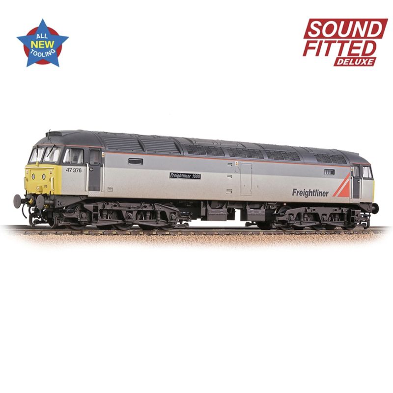 35-430SFX OO Gauge 35-430SFX Class 47/3 47376 &#39;Freightliner 1995&#39; Freightliner Grey (Sound Fitted Deluxe / Weathered)