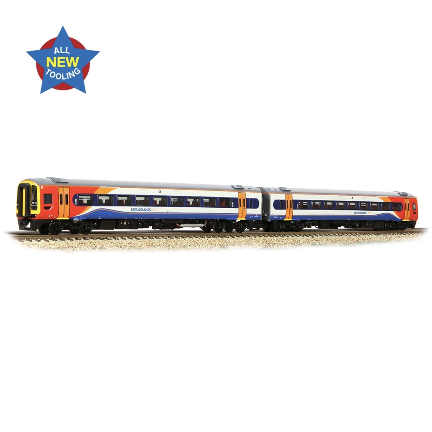 371-855 N Gauge Class 158 2-Car DMU 158773 East Midlands Trains