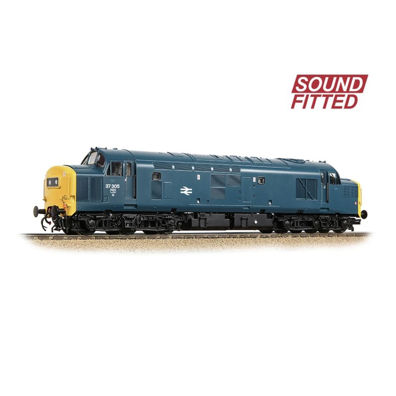 35-303SF OO Gauge Class 37/0 Centre Headcode 37305 BR Blue (Sound Fitted)