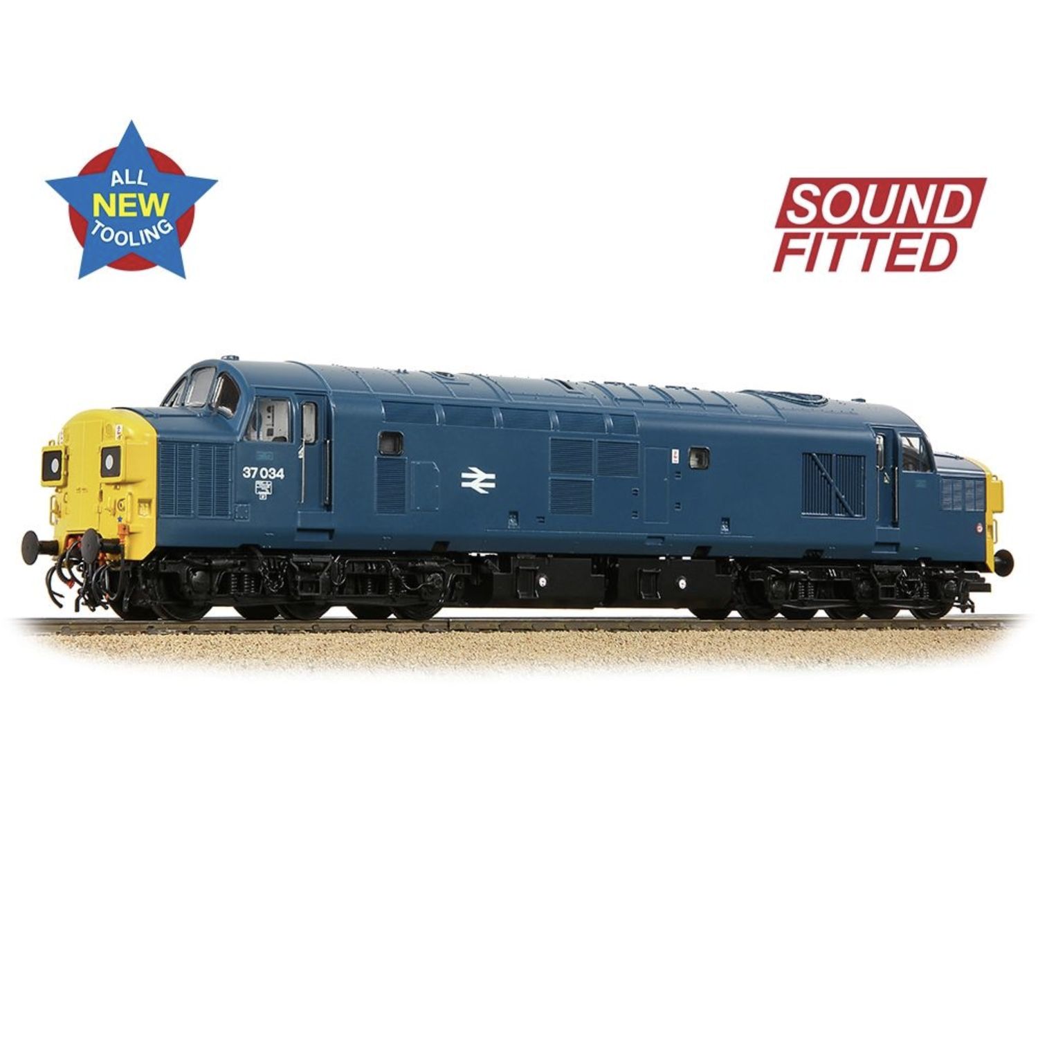 35-301SF OO Gauge Class 37/0 Split Headcode 37034 BR Blue