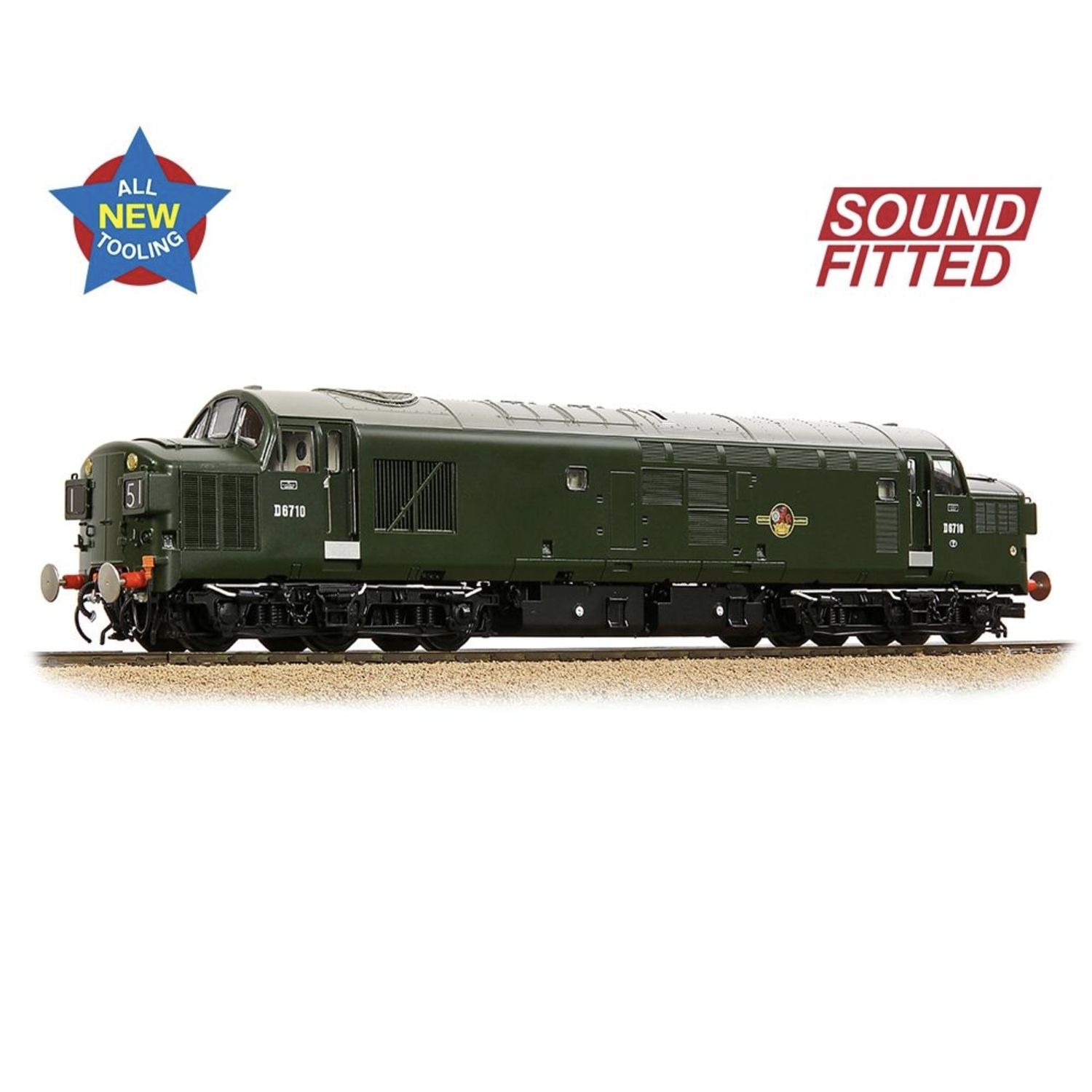 35-302SF OO Gauge Class 37/0 Split Headcode D6710 BR Green (Late Crest) Sound Fitted